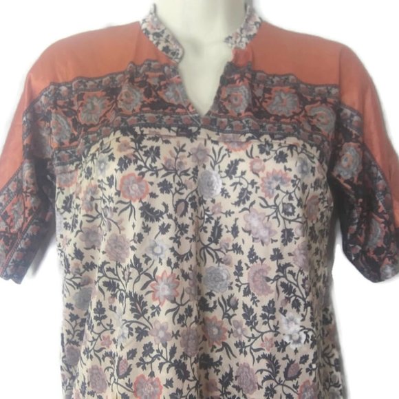 Vintage 1960's Jump for Charley Floral Satin Blouse - Picture 2 of 5